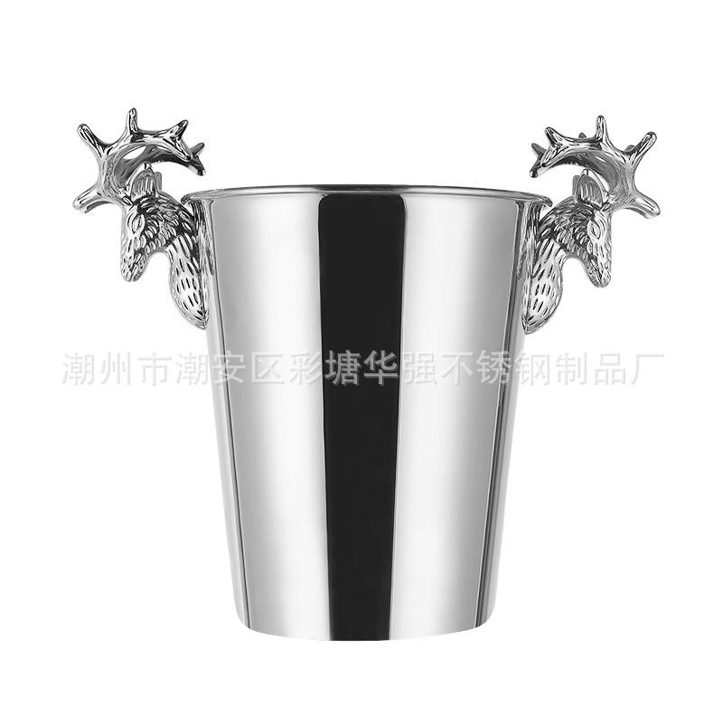 不锈钢酒具套装轻奢麋鹿冰桶架子两件套鹿角冰桶酒吧聚会香槟桶