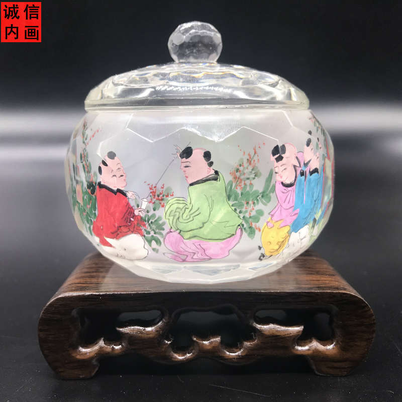 促销中国风衡水内画鼻烟壶送女朋友妻子母亲精美纯手工首饰盒
