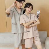 高档足疗桑拿开 男款 背养生客人睡衣按摩 汗蒸服女棉麻大尺码 新款