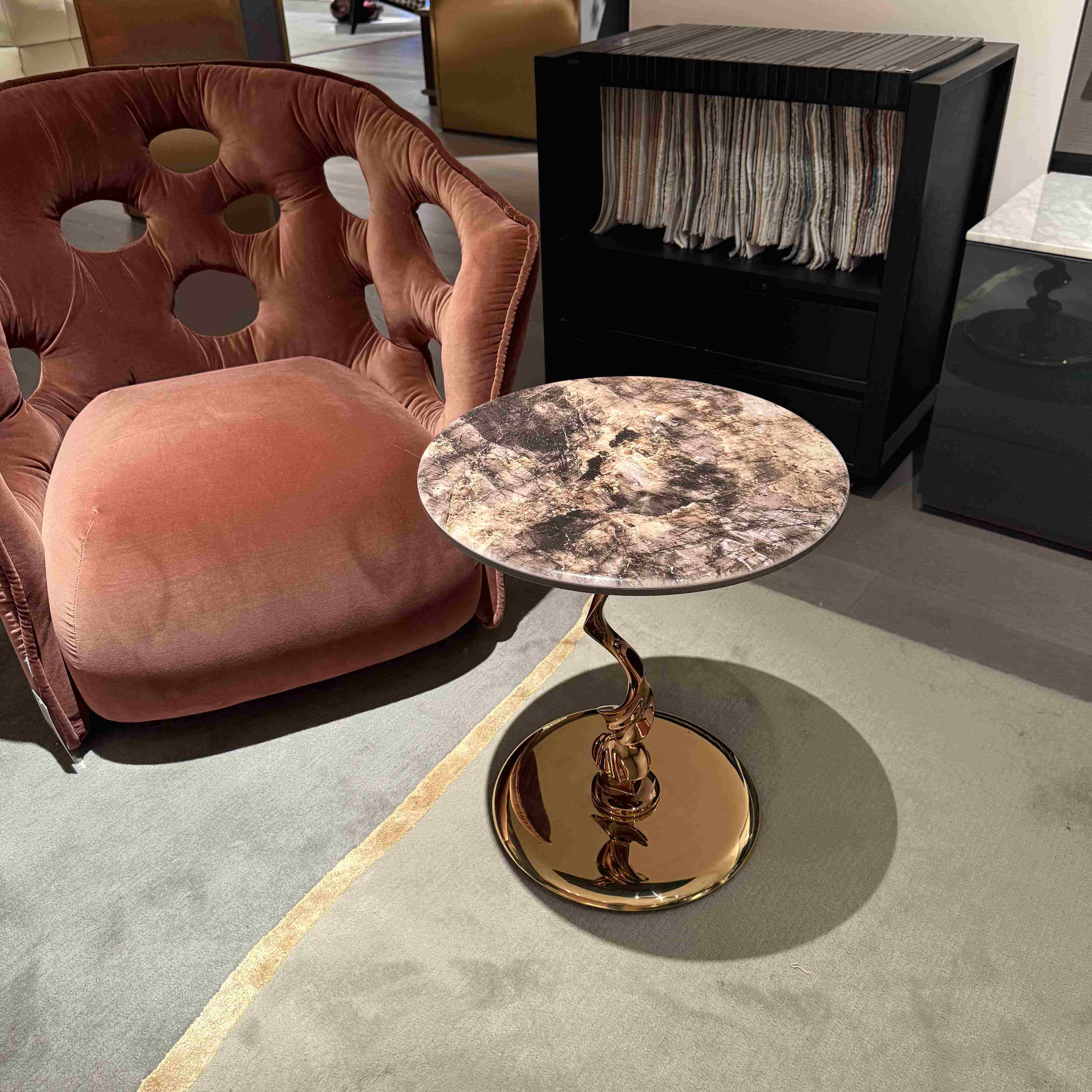 桦崟单人沙发茶几床头 柜 替代小型边几客厅茶台轻奢现代高级感小圆 桌摆件饰品床笠拉车