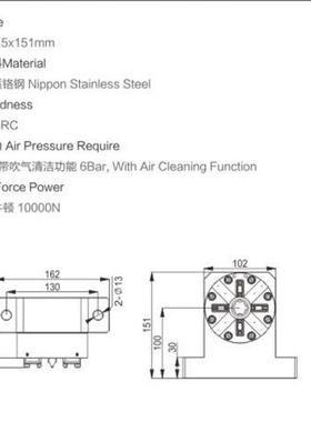 厂密家直销EROWA曲头D10HR-050090气动C盘NC铜公快速卡定位精夹具