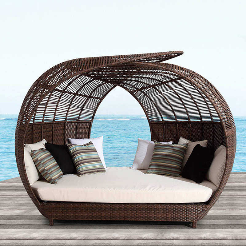 户外藤沙发圆床躺床艺术花园装饰工程躺椅北欧酒店沙滩泳池床,商业/办公家具,商用藤编家具,淘宝优惠券,粉丝福利购,淘宝优惠卷