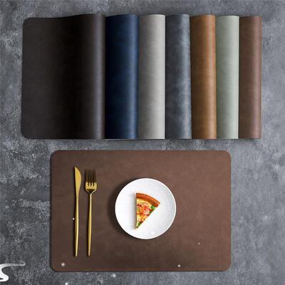 Chic Elegant Placemat PU Leather Pad Dining Table Mat Waterp