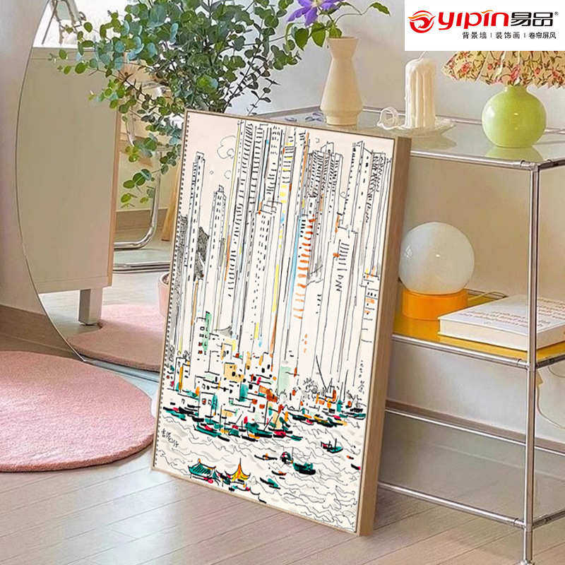 吴冠中装饰画油画客厅书房水墨背景墙画民宿宾馆酒店餐厅挂画