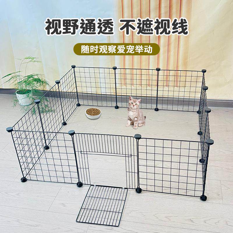宠物拼接围栏可拆卸铁网门隔离护栏防逃栏室内栅栏门组装狗笼子