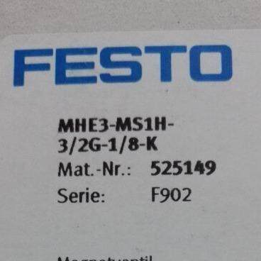 全新原装FESTO费斯托电磁阀MHE3-MS1H-3/2G-1/8-K 525149