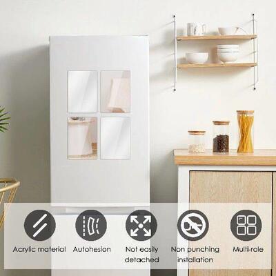 2/4Pcs Magnetic Locker Mirror Versatile Acrylic Magnetic
