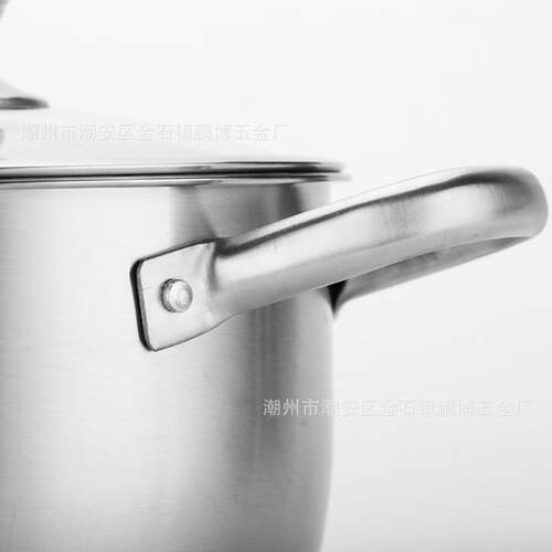 304不锈钢汤锅 双柄欧式汤锅复底直形多用锅涨型小汤锅电磁炉锅
