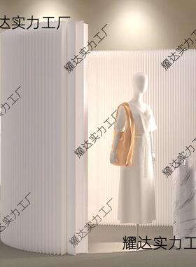 风一墙纸隔白色纸墙屏风公室隔板可折CJO叠屏挡板分直播间背办景