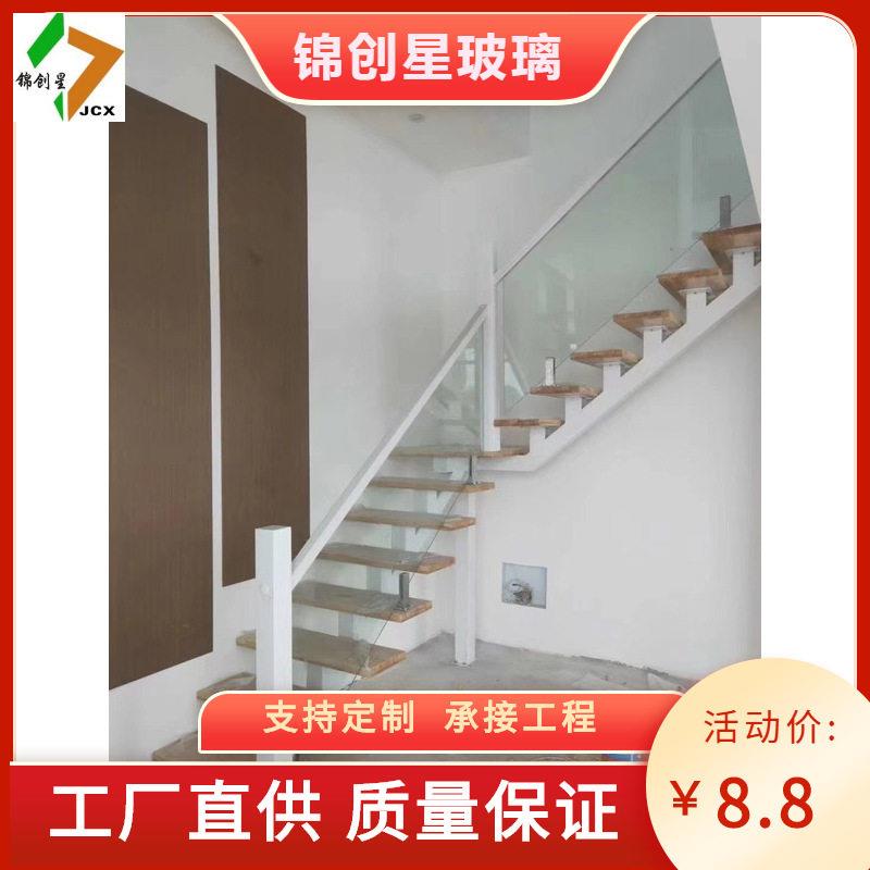 楼旋转楼梯玻璃扶阁玻璃扶手式复楼别玻璃扶手墅loft公寓手楼梯玻