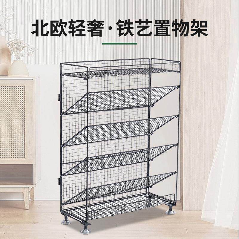 落地带轮移动书架教室桌面书架铁艺杂志架书桌置物架桌边小推车