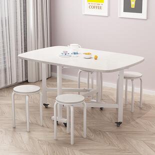 折叠桌餐桌家用奶油风可折叠吃饭小桌子出租屋小户型矮桌摆摊方桌