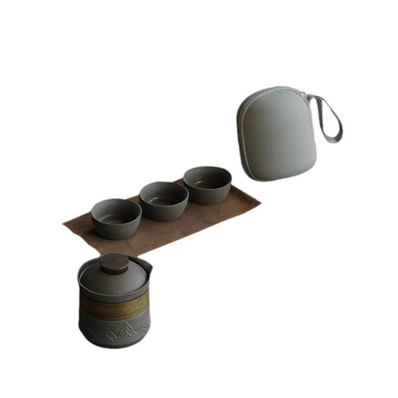 紫砂旅行茶具套装便携式快客杯户外旅行露营随身高端泡茶一壶三杯,餐饮具,旅行茶具,淘宝优惠券,粉丝福利购,淘宝优惠卷