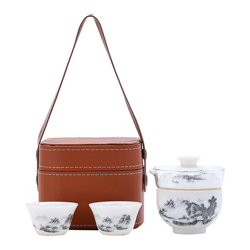 旅行茶具套装户外出差露营便携包家用泡茶壶茶杯盖碗商务伴手礼品