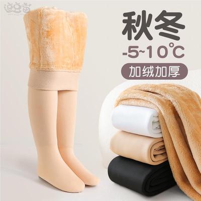 女童光腿神器秋冬加绒加厚丝袜女孩肤色连裤袜冬季儿童肉色打底裤