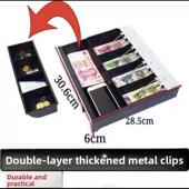 五格超市收银盒收银箱抽屉收银盘收款 盒收钱盒零钱盒