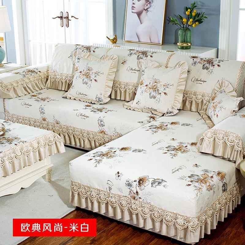 高档冬加厚防滑毛雪尼尔沙发垫实木沙发布垫四季通用季沙发风巾套