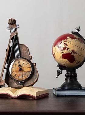 酒柜装饰品复古摆件家居饰品小提琴创意简约客厅电视柜书柜小摆设