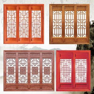 隔断门屏风玄关雕刻镂空厂家直销中式 东阳木雕彷古门窗实木花格