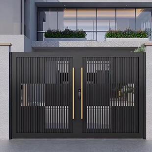 简约中式铝艺大门 自建房别墅铝合金大门 小区庭院新中式铝艺大门