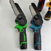 你锯迷电AEW式 单手电锯家用小型手持有刷手提锂电充伐锯木户外电