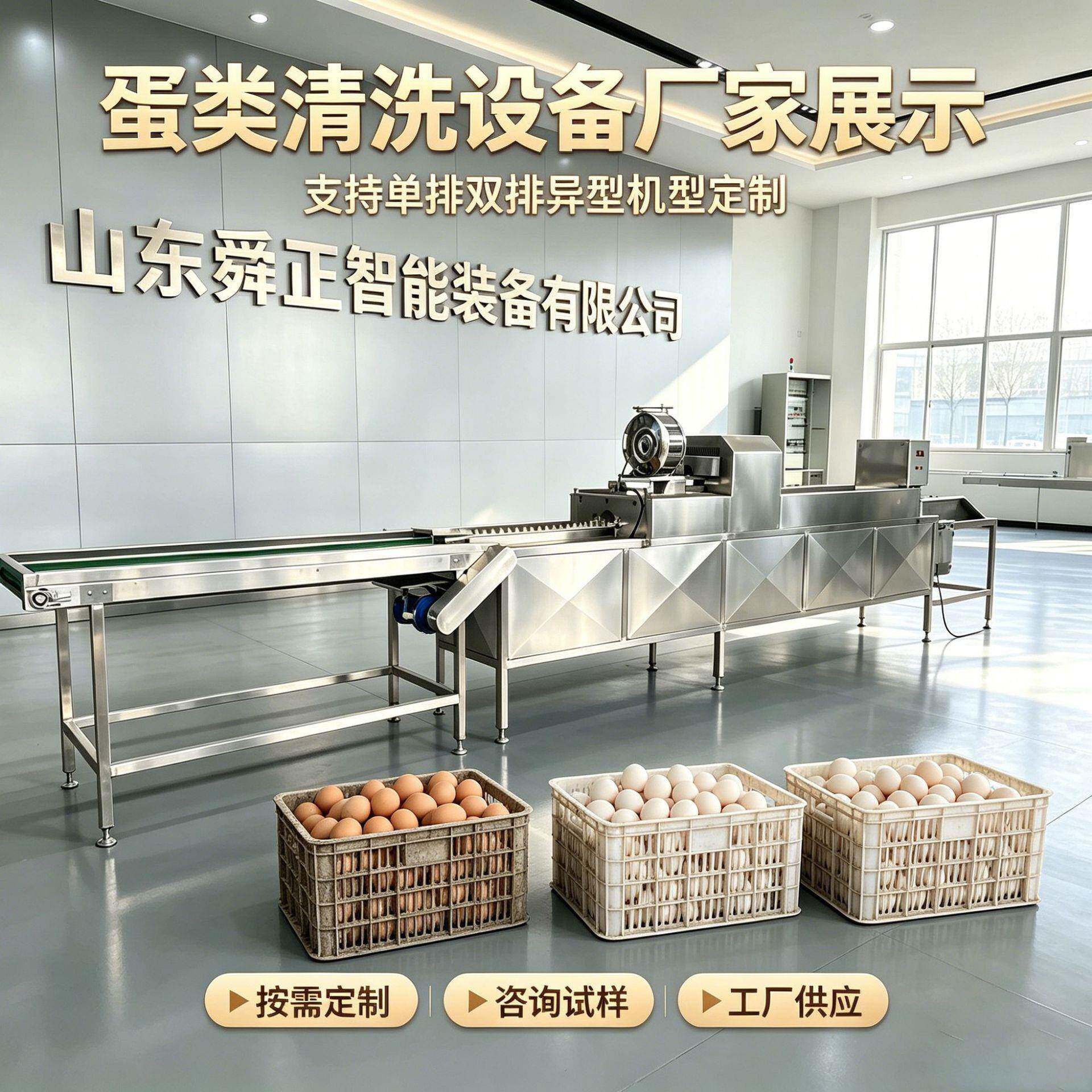 全自动鸡蛋清洗流水线商用双排鸭蛋清洗机黄泥蛋皮蛋清洗设备