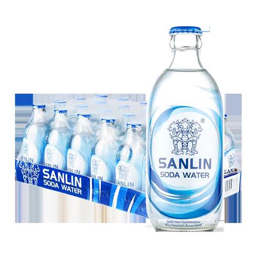 三麟苏打水无糖气泡水335ml*24瓶整箱含气矿泉水碳酸饮料苏打汽水
