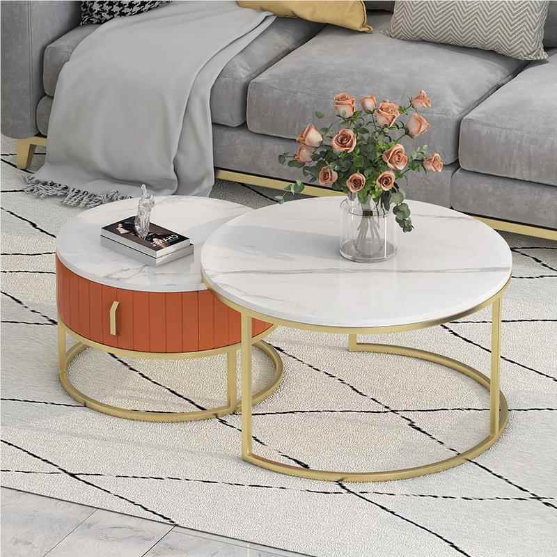 欧简北约板102001茶几几 小户型科技布大小圆茶组合 客厅家用沙发