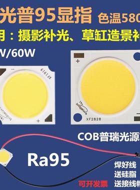 LEDCOB灯珠芯片灯片灯源Ra9590高显指全光普面光源摄影灯5800K60W