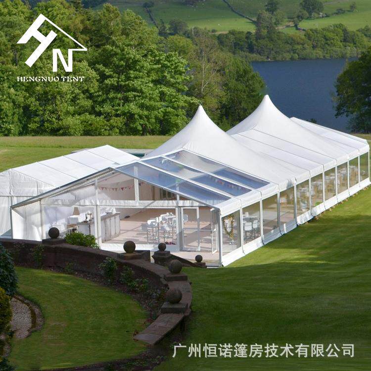 尖顶帐篷混合型欧式尖顶帐蓬组合人字顶铝合金帐篷尺寸可定