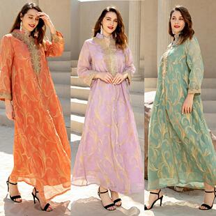 sleeved big 长袖 大摆连衣裙 女装 long dress Women swing
