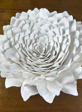 ABHOUSE美式法式出口复古简奢陶瓷立体花朵墙饰组合壁挂背景玄关