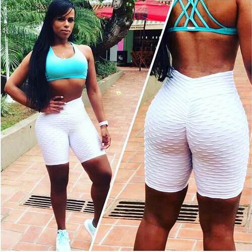 Sports base shorts slimming bubble yoga pants for women