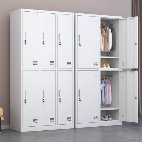 钢制员工更衣柜铁皮鞋柜碗盘柜九门寄存柜宿舍健身房浴室多门收纳