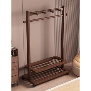 好看的落地衣架卧室落地结实耐用实木衣帽架衣架卧室家用老楠竹挂