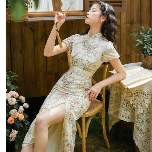 Cheongsam Qipao Chinese Traditional Dress Embroidery Retro I