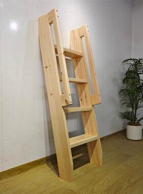 家用室内阁楼木梯扶梯榫卯工艺一字登高上下床梯 厂家直销直梯