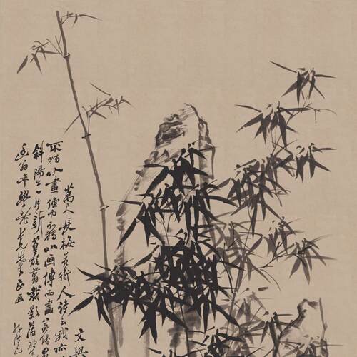 名人书法字画花鸟国画画芯郑板竹石图客厅装饰挂画酒店配画