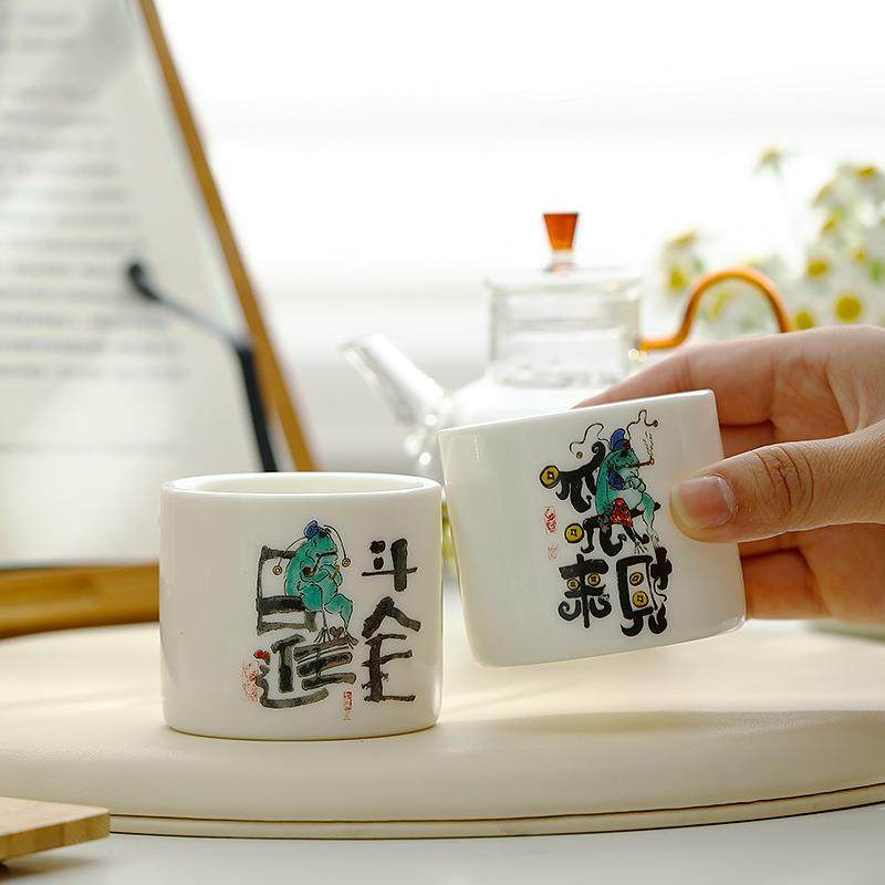 创意羊脂玉白瓷直腹杯子陶瓷杯高颜值喝水杯茶杯定logo礼直播选品,餐饮具,茶杯,淘宝优惠券,粉丝福利购,淘宝优惠卷