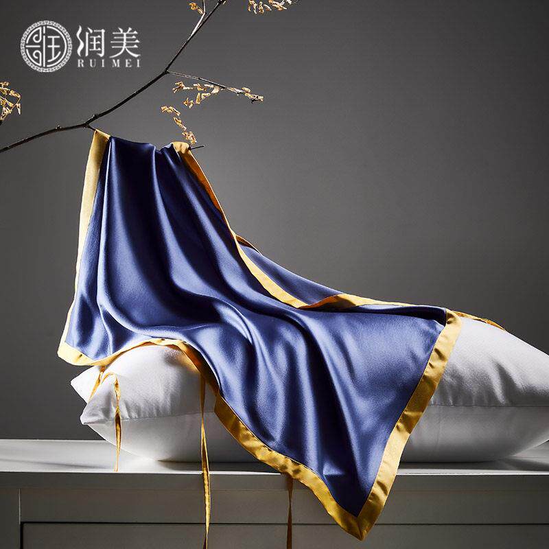 润美28姆重磅真丝枕巾 100桑蚕丝绸高档枕头巾
