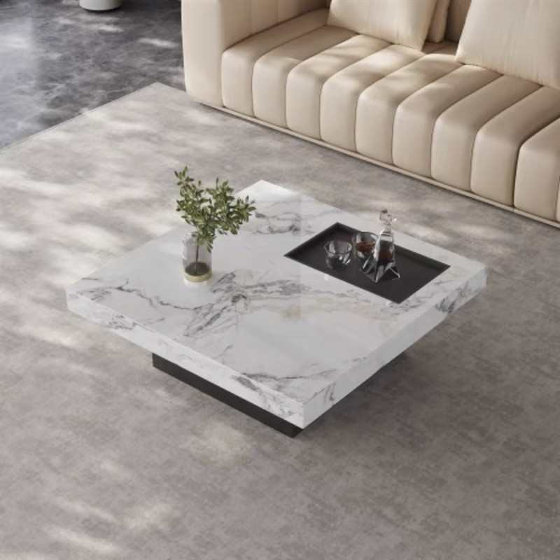 意式高级茶几岩板客厅家用小户型茶几2023新款轻奢简约网红爆款