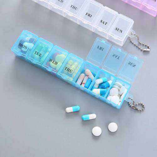 Pill Box Holder Weekly Medicine Storage Organizer Container