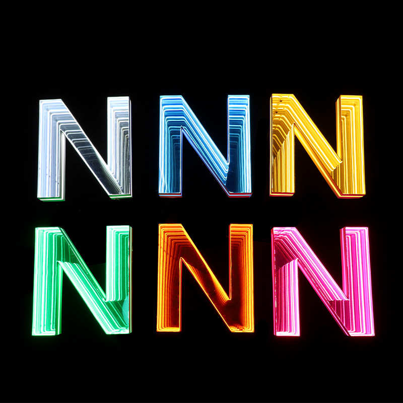 新3D立体千层镜发光字广告牌户外深渊镜霓虹灯酒吧商业街门头招牌