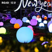 LED发光圆球灯创意草坪装 饰亮化灯 饰七彩户外景观PE球形灯圆球装