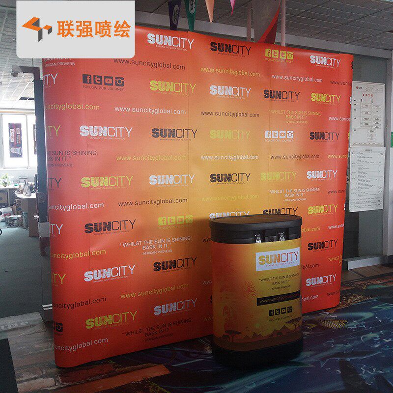 厂家供应3*3布拉网展架配热转印画面 活动展架数码图文广告