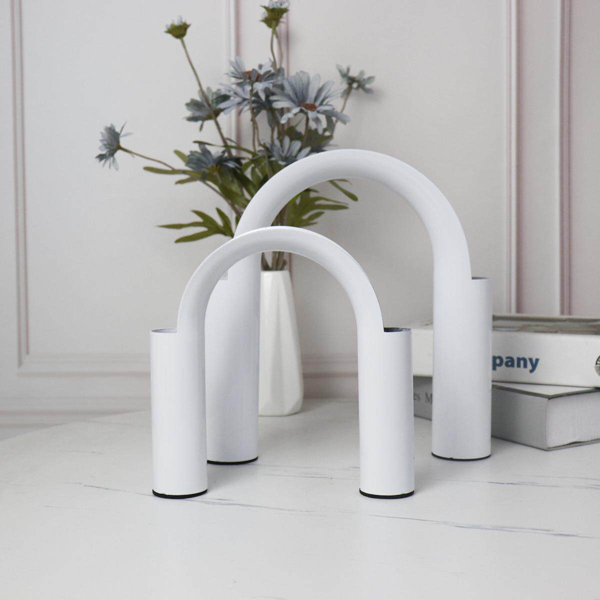 现代简约创意烤漆铁艺花器餐桌客厅书房家居软装饰品电视柜摆件