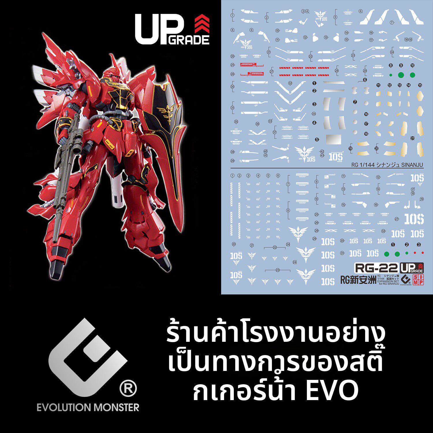 RG新安洲水贴 Sinanju MSN-06S RG22 新安州 +扩展包 荧光 EVO