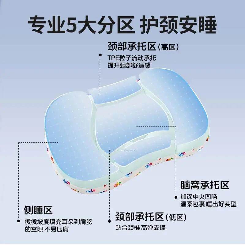 -分区枕雅翎宝宝护颈枕透气可水洗婴儿6月~12岁儿童分区枕头