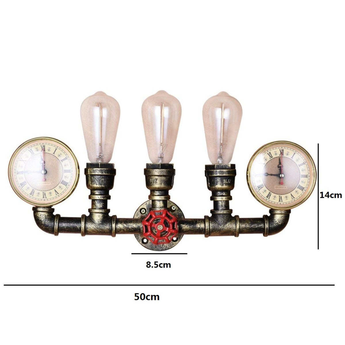 工业风复古壁灯 创意铁艺3头水管壁灯 酒吧餐厅怀旧卧室灯