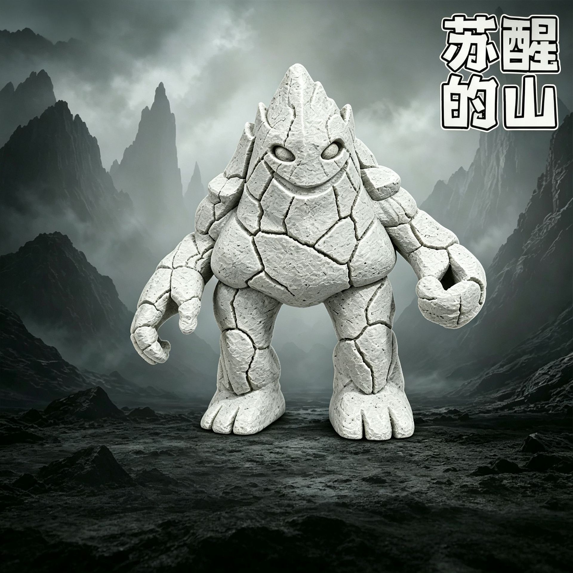 守护者苏醒山石巨人3D模型摆件